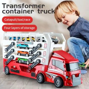 Un voyage ludique et innovant avec le Camion de Conteneur à Éjection et sa Voiture en Alliage