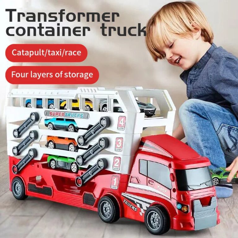 Un voyage ludique et innovant avec le Camion de Conteneur à Éjection et sa Voiture en Alliage