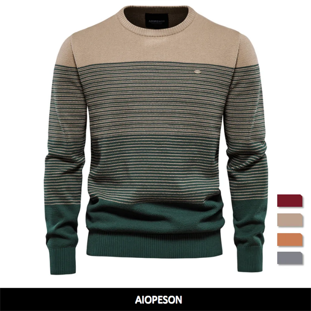 Adoptez l’Élégance Décontractée avec le Pull en Coton AIOPESON pour Homme