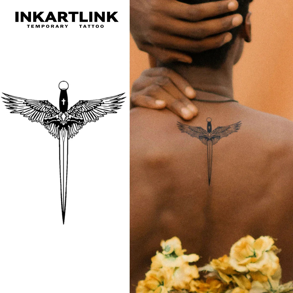 Adoptez un Style Épique avec le Tatouage Temporaire Épée Sainte Imperméable