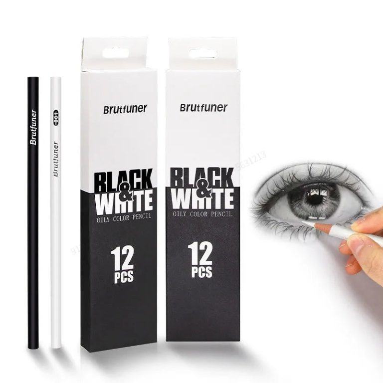 Redéfinissez votre créativité avec l'ensemble de crayons noir et blanc 12-24