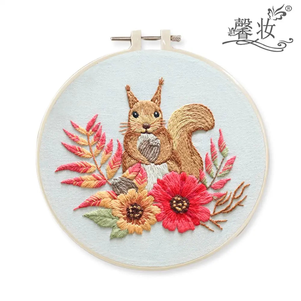 Laissez Libre Cours à Votre Créativité avec un Kit de Broderie Européenne aux Motifs Floraux Exquis