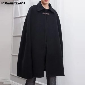 Manteau Cape Homme INCERUN - L'alliance parfaite entre streetwear et trench chic