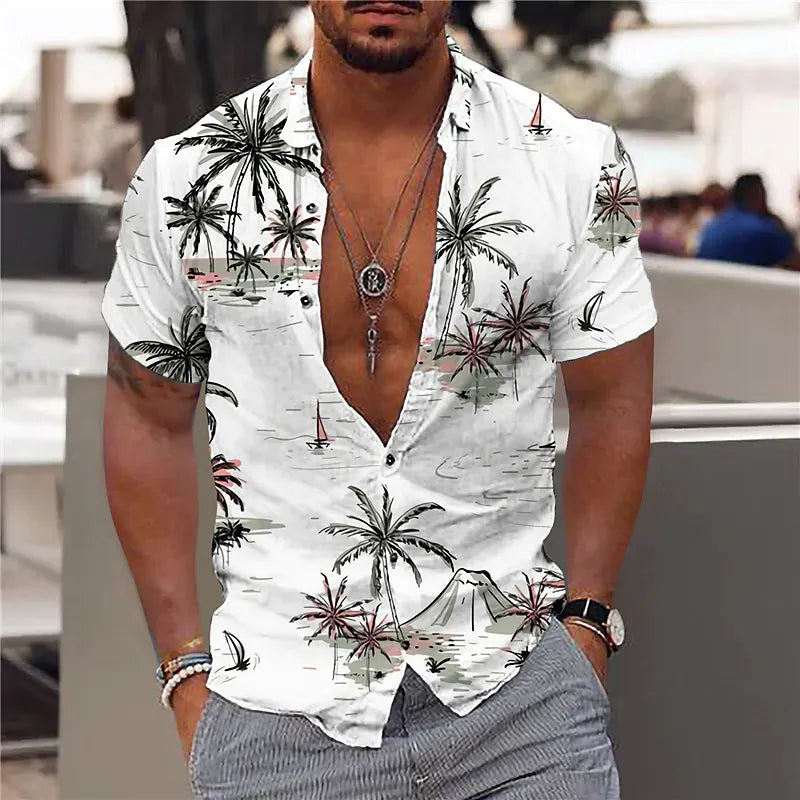 Un souffle tropical pour une allure estivale : la chemise imprimée 3D Arbres de Cocotiers