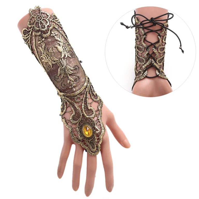 Éveillez Votre Style avec l’Élégance Mystérieuse du Gant Gothique Steampunk en Dentelle