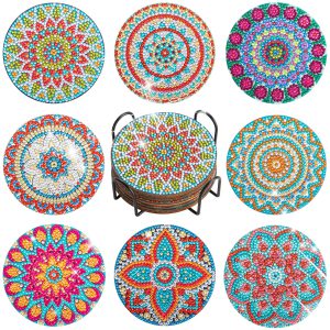 Embellissez votre intérieur avec l’Art du Diamant : Sublimez votre table grâce aux sous-verres Mandala RUOPOTY