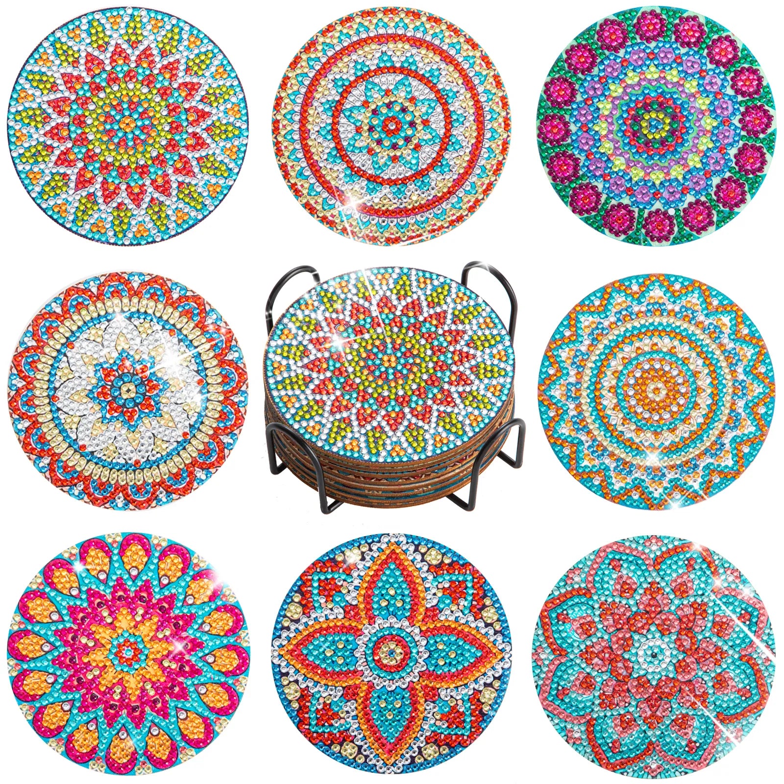 Embellissez votre intérieur avec l’Art du Diamant : Sublimez votre table grâce aux sous-verres Mandala RUOPOTY