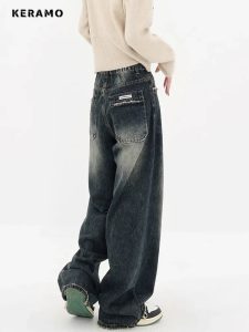 Affirmez Votre Style Vintage avec ces Jeans Taille Haute Harajuku Streetwear Rétro