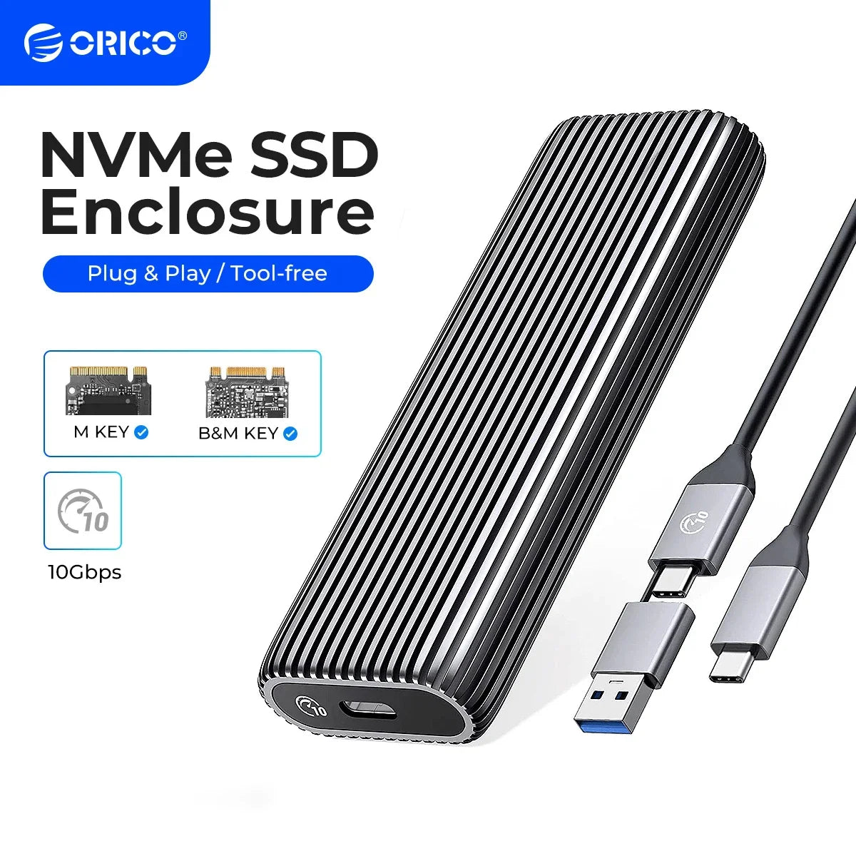Découvrez l'Élégance et la Performance du Boîtier SSD NVMe M.2 Aluminium Sans Outils ORICO