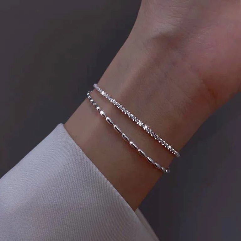 L'Élégance au Poignet : Découvrez la Magie du Bracelet Double Couche en Argent Sterling 925 pour Femmes