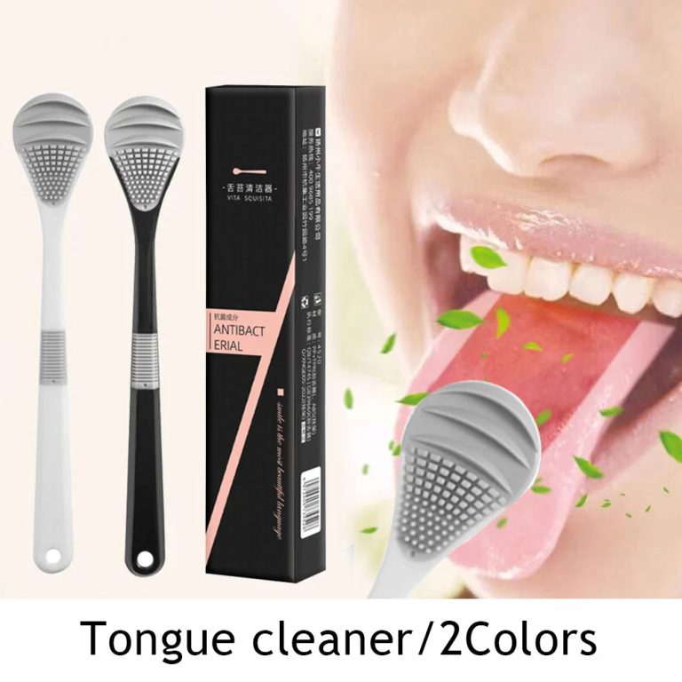 Révélez une Hygiène Buccale Inégalée avec le Gratte-langue Double Face en Silicone