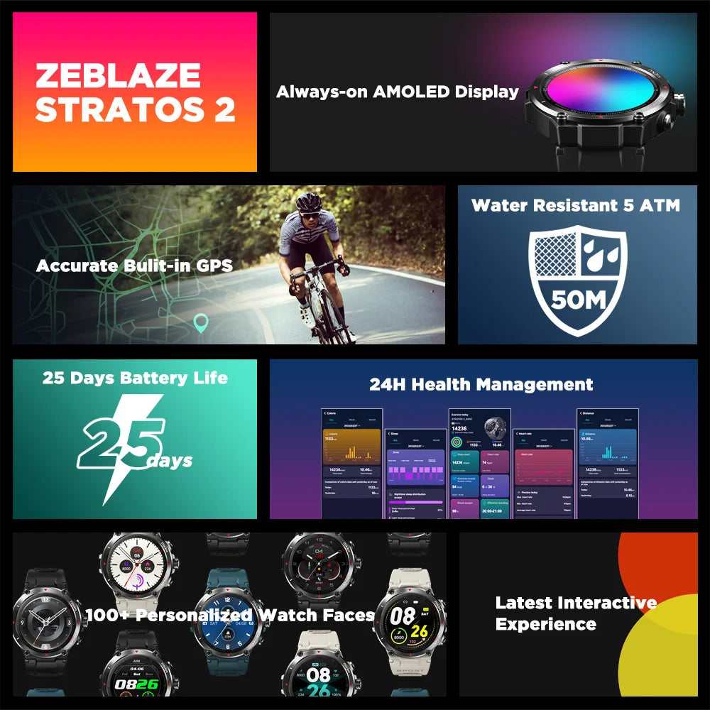 Zebalze Stratos 2 : Redécouvrez l'Excellence de la Montre Connectée pour un Quotidien Actif