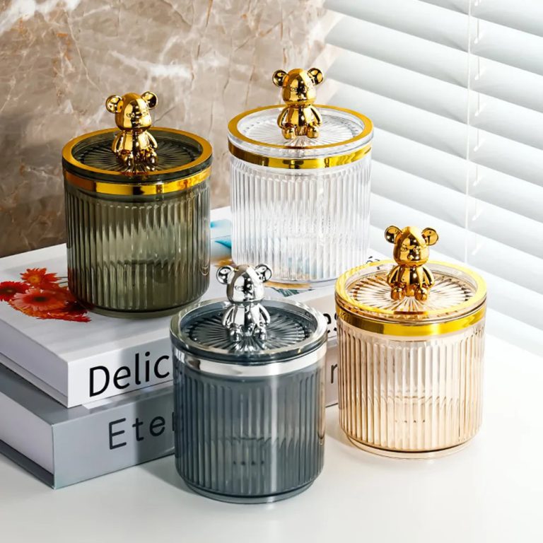 L'élégance ludique au service de votre beauté : Organisateur de Cotons en Forme d'Ours