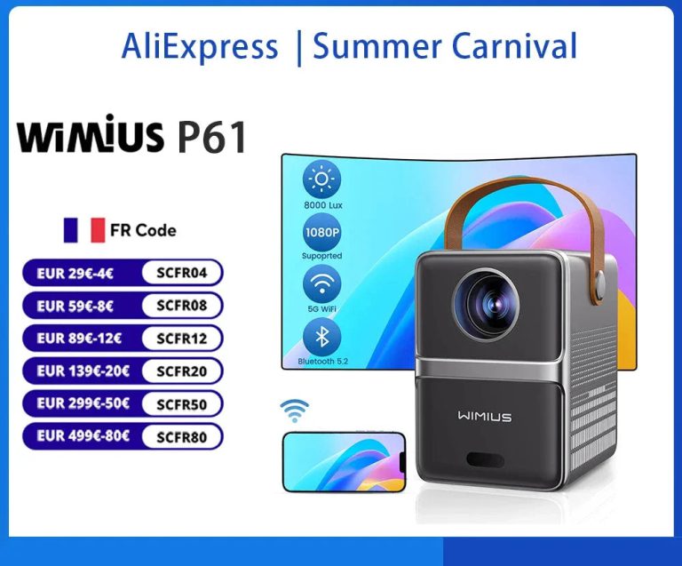Créez Votre Propre Cinéma à Domicile avec le Projecteur Portable Wimius P61Mini