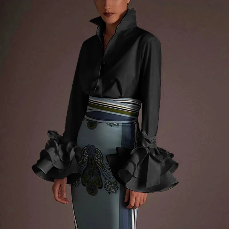 Révélez Votre Élégance avec le Chemisier Manches Évasées VONDA