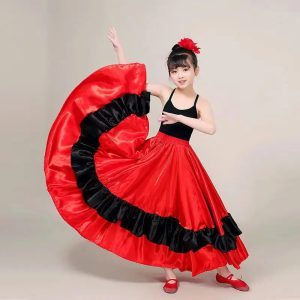Éveillez la Passion Espagnole avec Cette Jupe de Danse Flamenco Unique pour Fille