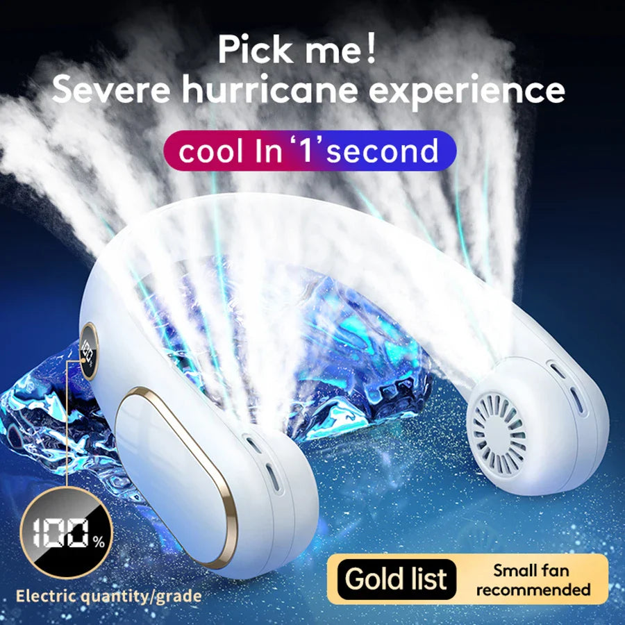 Restez Frais en Toute Liberté avec le Ventilateur de Cou Portable Rechargeable Sans Lame
