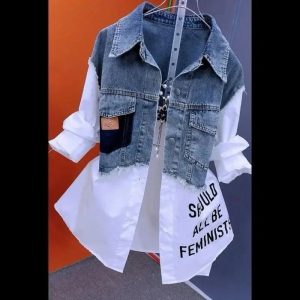 L'élégance revisité : Osez la Veste en Jean Rayée pour un Printemps/Été raffiné