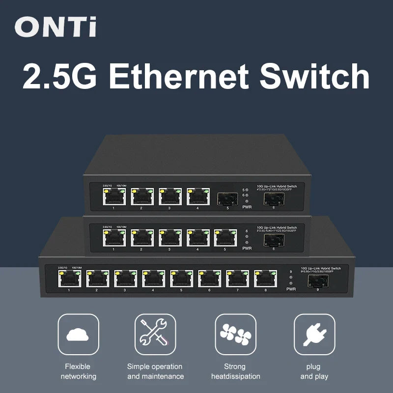 Découvrez la Révolution Réseau avec le Switch Ethernet ONTi 8/5/4 Ports 2.5G