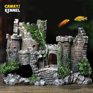 Plongez dans un Univers Féérique : L'Ornement de Réservoir en Forme de Château qui Métamorphose Votre Aquarium