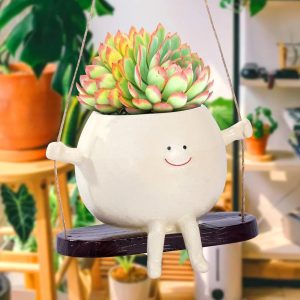 Un nouveau souffle créatif pour vos espaces verts : l’élégance ludique du Swing Face Planter Pot