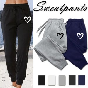 Pantalon Automne-Hiver en Coton pour Femmes : Élégance Rythmée par des Imprimés Cœurs