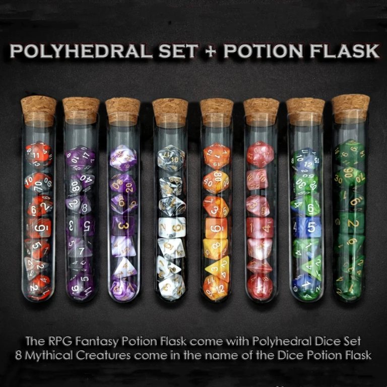 Plongez dans l'univers épique du RPG avec cet ensemble de dés aux allures mythiques