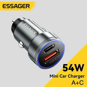 Restez Branché en Toute Simplicité avec le Chargeur Voiture USB Essager 54W