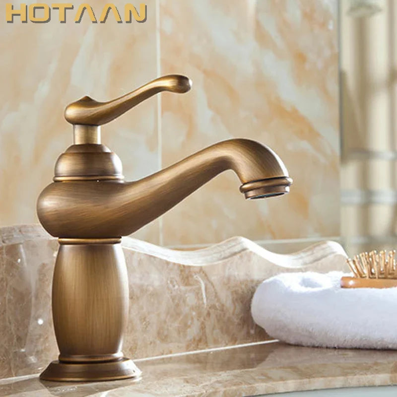 Robinet de Lavabo en Laiton Antique Bronze : L'élégance Européenne pour une Salle de Bain Prestigieuse