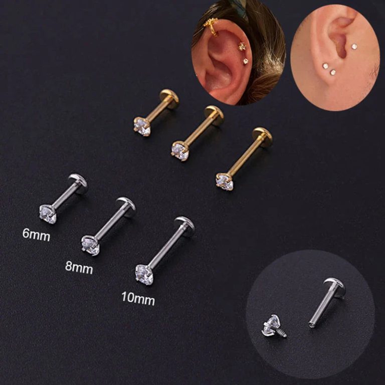Parez votre style d’une touche d’éclat avec ces piercings en acier inoxydable et cristal