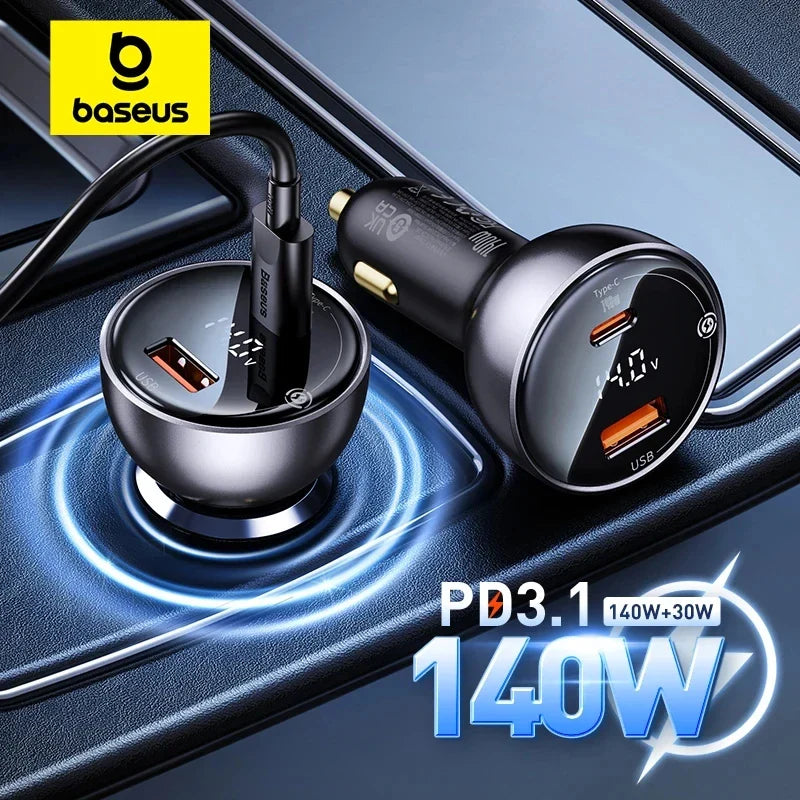 Boostez Votre Mobilité avec le Chargeur Voiture Baseus 140W PD3.1