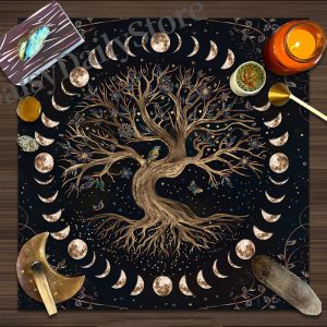 Éveillez Votre Esprit avec une Décoration Mystique: La Nappe de Tarot Arbre de Vie
