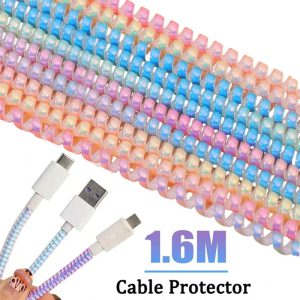 Appréciez l'Harmonie du Style et de la Protection: Le Protecteur de Câble en Spirale Coloré 1,6m