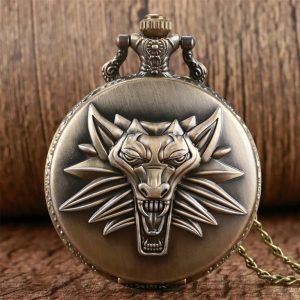 Allure Aristocratique : Le Collier Pendentif Montre Gousset Lion Bronze, un Bijou d’Exception