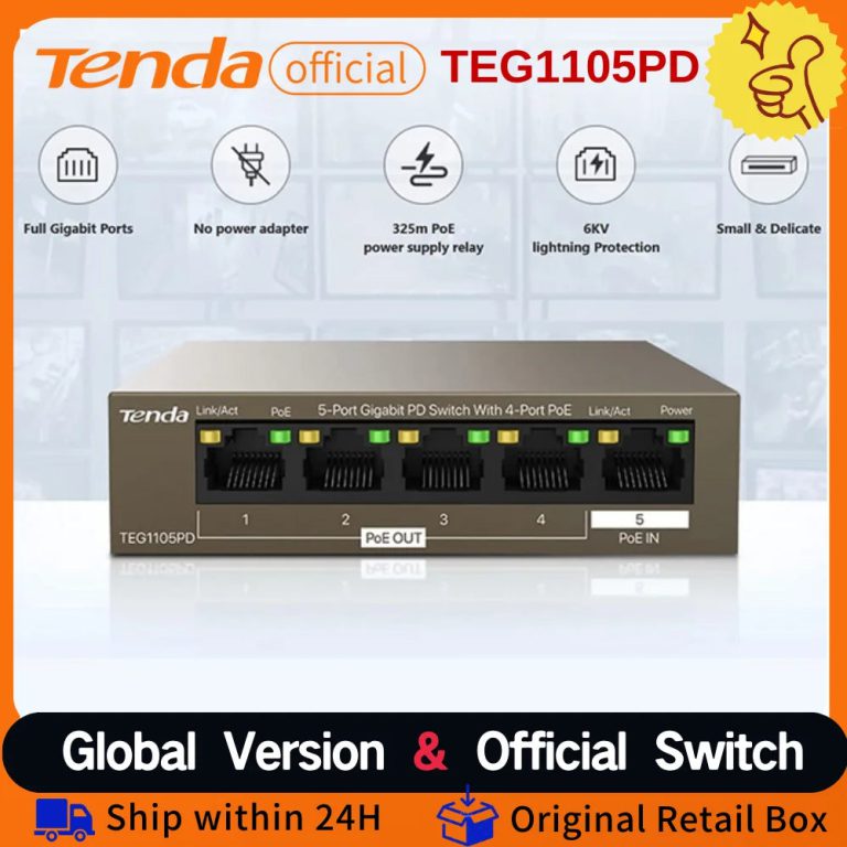 Optimisez votre Réseau de Sécurité avec le Switch PoE Tenda 5 Ports Gigabit