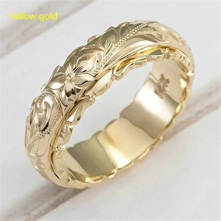 La Bague Rose Sculptée Suspendue en Or 14k – Un Chef-d’Œuvre d’Élégance Florale