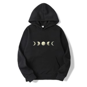 L’Élégance Cosmique du Hoodie Imprimé Lune Harajuku : L’Indispensable Streetwear Unisexe