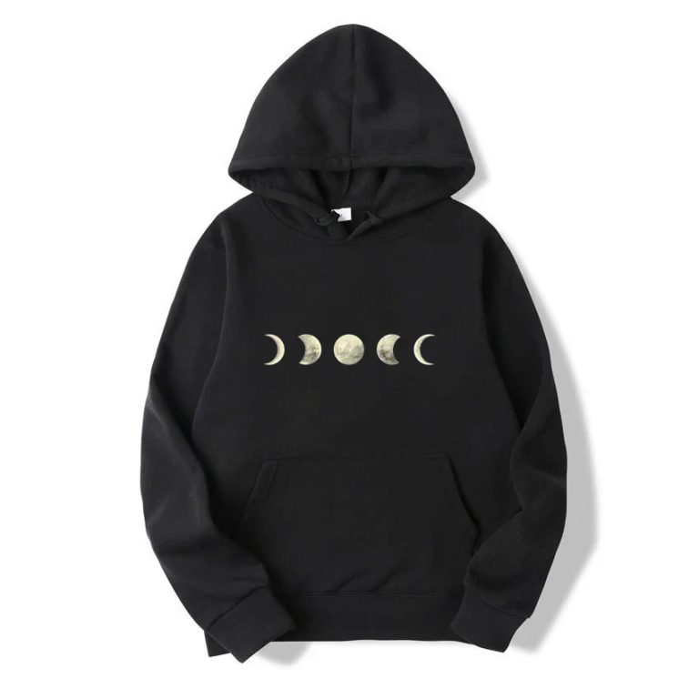 L’Élégance Cosmique du Hoodie Imprimé Lune Harajuku : L’Indispensable Streetwear Unisexe