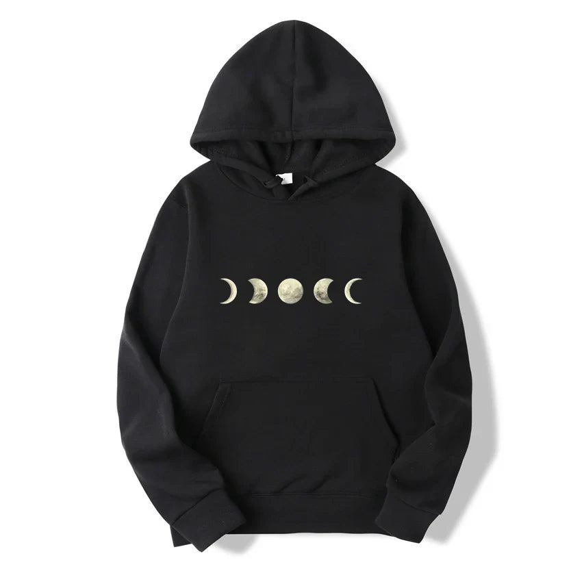 L’Élégance Cosmique du Hoodie Imprimé Lune Harajuku : L’Indispensable Streetwear Unisexe