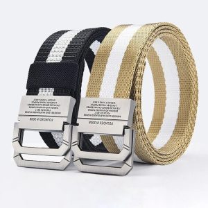 Ceinture en toile à double boucle : l’accessoire indispensable pour un style contemporain