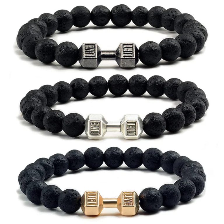 Boostez Votre Look et Votre Énergie avec ce Bracelet en Pierre de Lave Noire