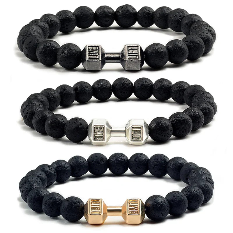 Boostez Votre Look et Votre Énergie avec ce Bracelet en Pierre de Lave Noire