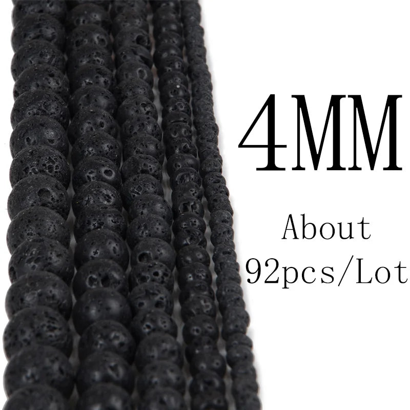 Créez des Bijoux Unique avec des Perles de Lave Noire Naturelle