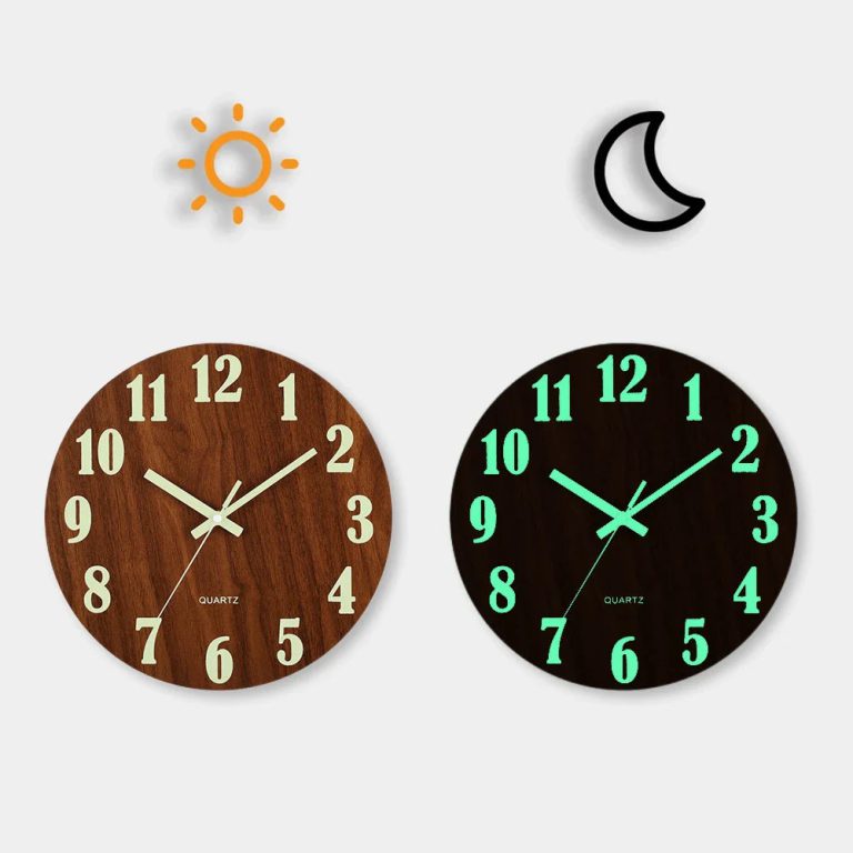 Pour une Touche de Modernité: Horloge Murale Lumineuse Bois 12 pouces Nordique