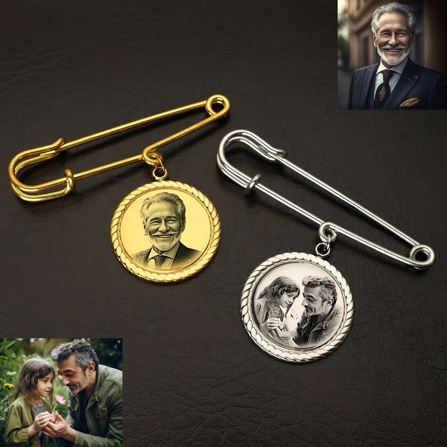 Broche Photo Personnalisée pour Mariée : Un Souvenir Élégant pour des Moments Inoubliables
