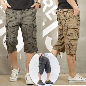 Adoptez le Style Militaire Été avec ces Shorts Cargo Longs Camouflage pour Hommes