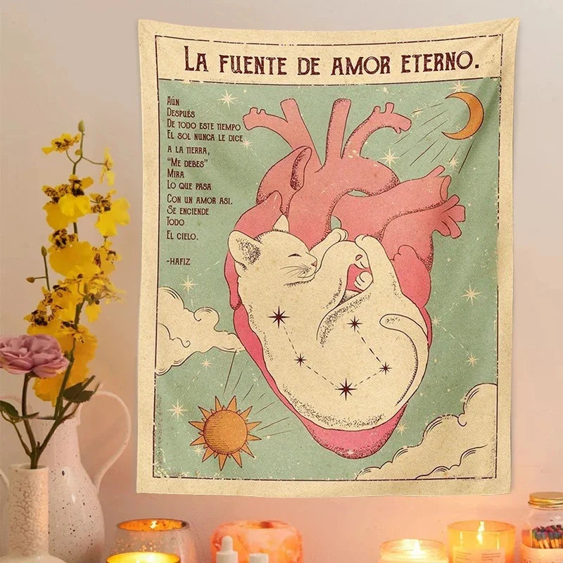 Embrassez la Magie Bohème et Ésotérique avec cette Tapisserie Unique