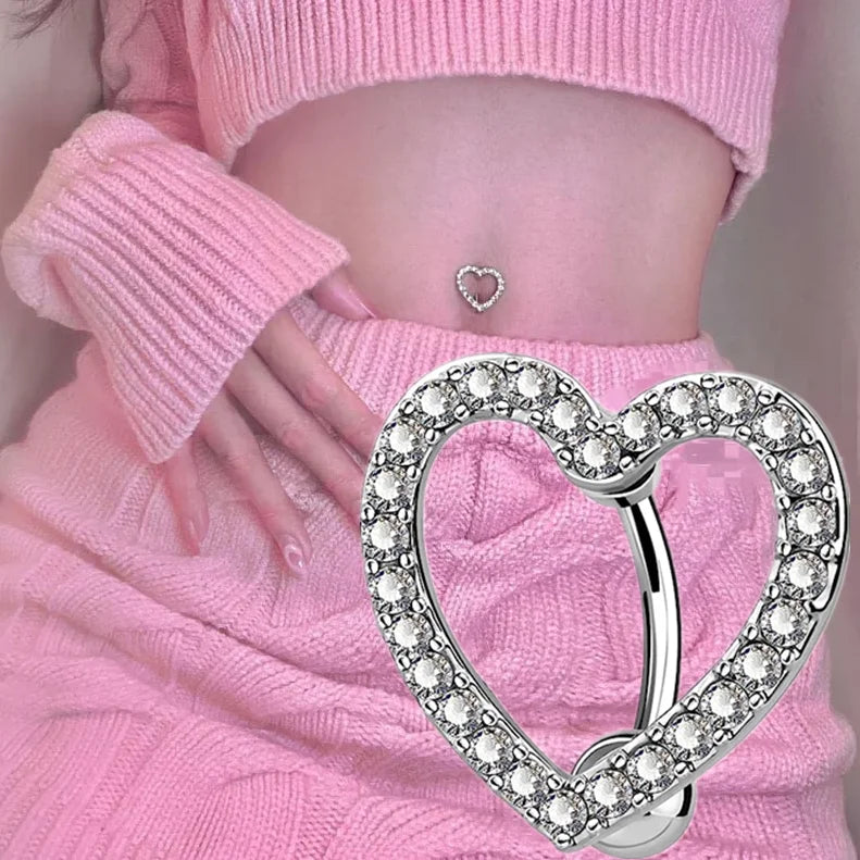 Révélez Votre Élégance: Découvrez le Bijou Piercing Nombril en Acier Inoxydable Agrémenté de Zirconium