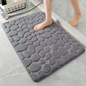 Élégance et Sécurité : Le Tapis de Bain 3D Motif Galets qui Révolutionne Votre Salle de Bain