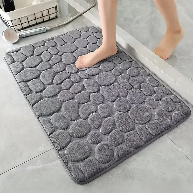 Élégance et Sécurité : Le Tapis de Bain 3D Motif Galets qui Révolutionne Votre Salle de Bain
